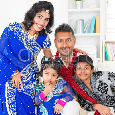 asian indian family at home