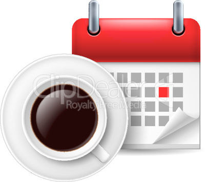 Cup of coffee ad calendar