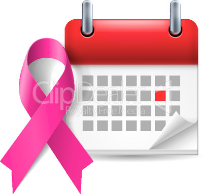 Purple awareness ribbon and calendar