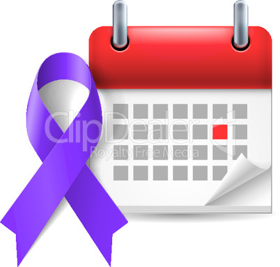 Indigo awareness ribbon and calendar