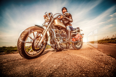 biker girl on a motorcycle
