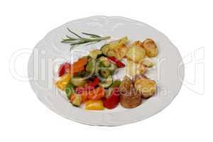 vegetables with oven potatoes