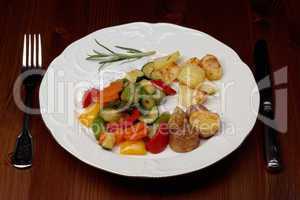 vegetables with oven potatoes