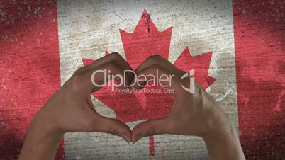 Hands Heart Symbol Canadian Flag
