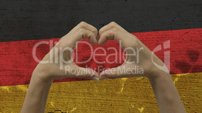 Hands Heart Symbol German Flag