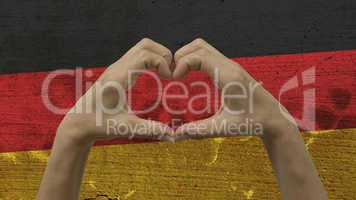 Hands Heart Symbol German Flag