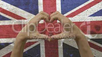 Hands Heart Symbol UK Flag