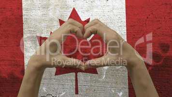 Hands Heart Symbol Canadian Flag