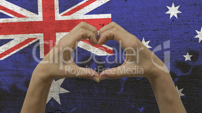 Hands Heart Symbol Australian Flag