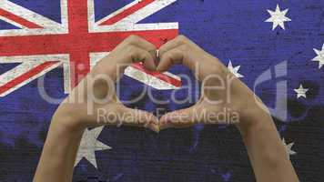Hands Heart Symbol Australian Flag