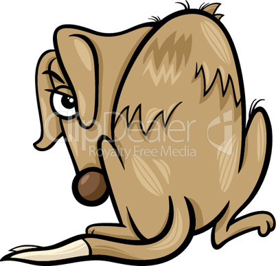 sad dog cartoon illustration