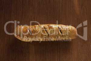 Bread roll on wood