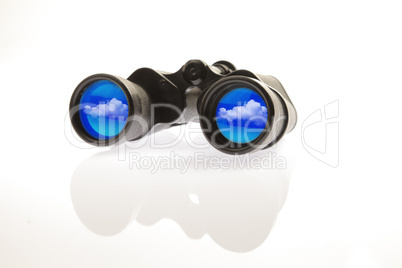 Clouds reflection on binoculars