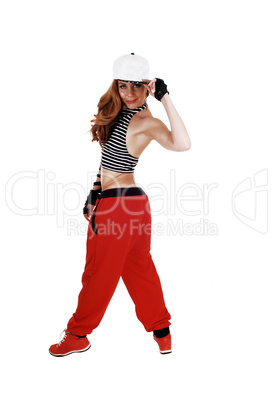 Hip hop girl from back.