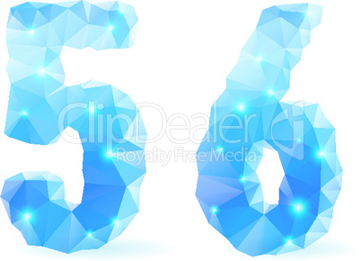 Blue polygonal font