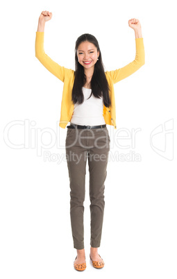 excited asian woman