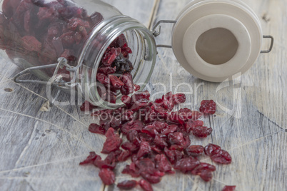 Dried Cranberries in a Jar
