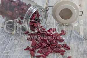 Dried Cranberries in a Jar