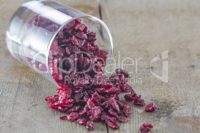 Dried Cranberries in a Glass