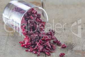 Dried Cranberries in a Glass