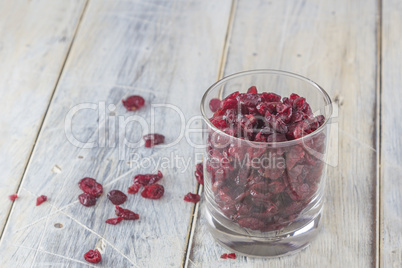 Dried Cranberries in a Glass