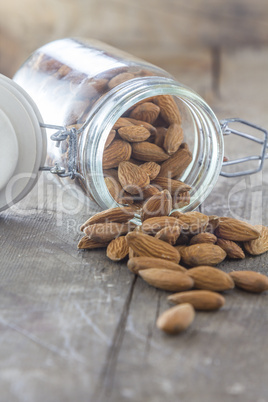 almonds in a jar