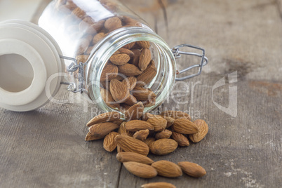 almonds in a jar