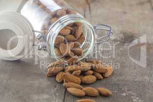 almonds in a jar