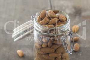 almonds in a jar