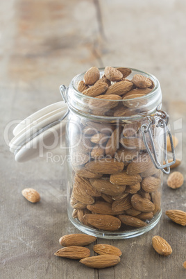 almonds in a jar