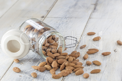 almonds in a jar