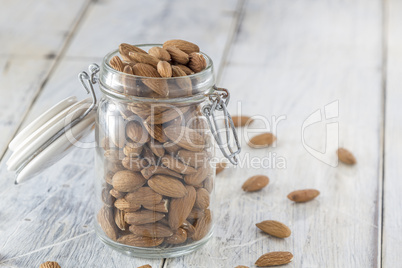 almonds in a jar