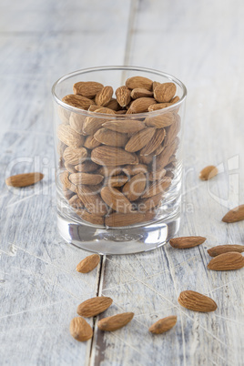 almonds in a glass