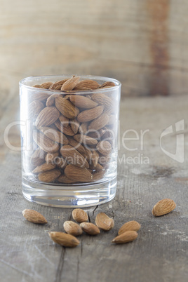 almonds in a glass