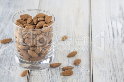 almonds in a glass