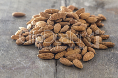 almonds on wood