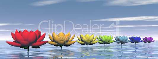 Chakra lily flowers - 3D render