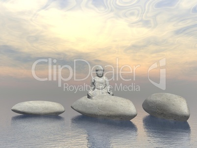 Stone buddha - 3D render