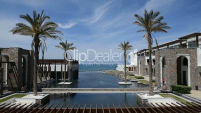 The pool at modern luxury hotel, Crete, Greece
