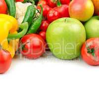 fruits and vegetables isolated on a white background