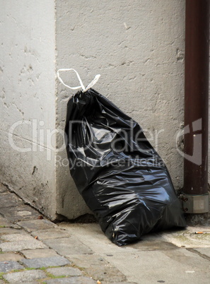 Garbage bag in the street