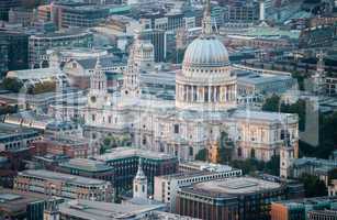 The St. Paul Cathedral, aerial view of London