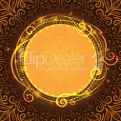 Abstract brown mystic lace background with swirl pattern and frame for text