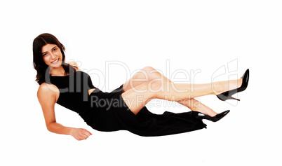 Woman lying on floor.