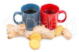 ginger root and ginger tea