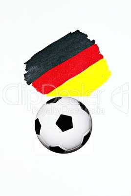 Fussball und Nationalflagge BRD