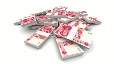 Falling 100 Chinese Yuan (CNY) Packs - Realistic