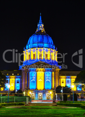 San Francisco city hall at night time