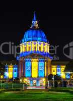 San Francisco city hall at night time