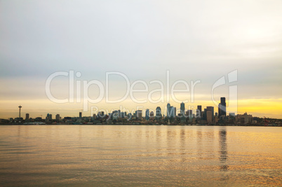 Downtown Seattle cityscape in the morning